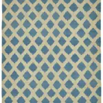 Söküntü Mavi Geometrik Yün El Dokuma Kilim-258x340