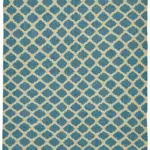 Söküntü Mavi Geometrik Yün El Dokuma Kilim-200x305