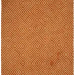 Söküntü Turuncu Geometrik Yün El Dokuma Kilim-265x350