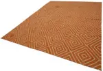 Söküntü Turuncu Geometrik Yün El Dokuma Kilim-265x350 - Görsel 3