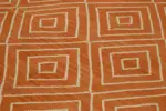 Söküntü Turuncu Geometrik Yün El Dokuma Kilim-265x350 - Görsel 5
