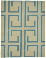 Söküntü Bej Modern Dizayn Yün El Dokuma Kilim-238x305
