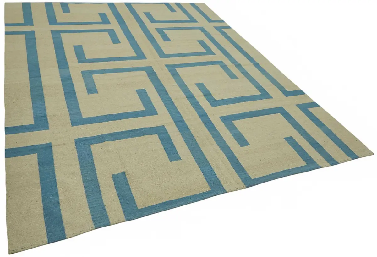 Söküntü Bej Modern Dizayn Yün El Dokuma Kilim-238x305 - Görsel 2
