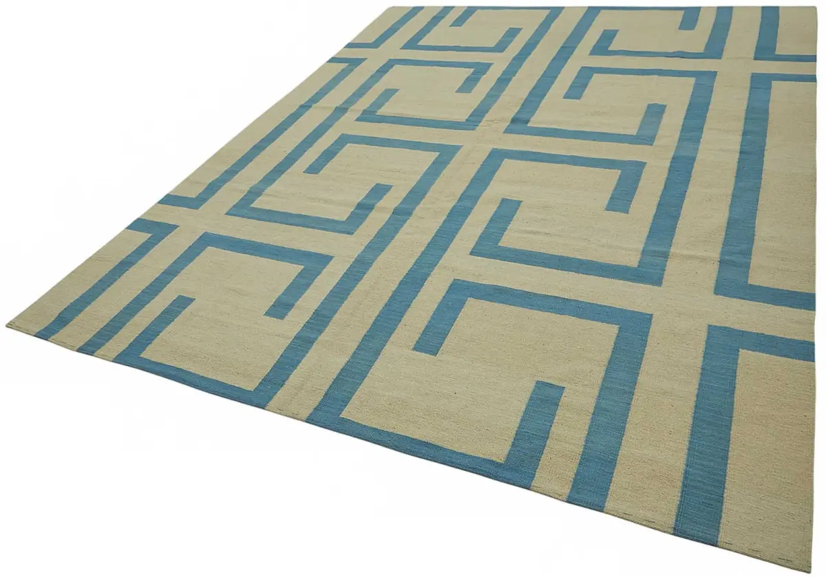 Söküntü Bej Modern Dizayn Yün El Dokuma Kilim-238x305 - Görsel 3