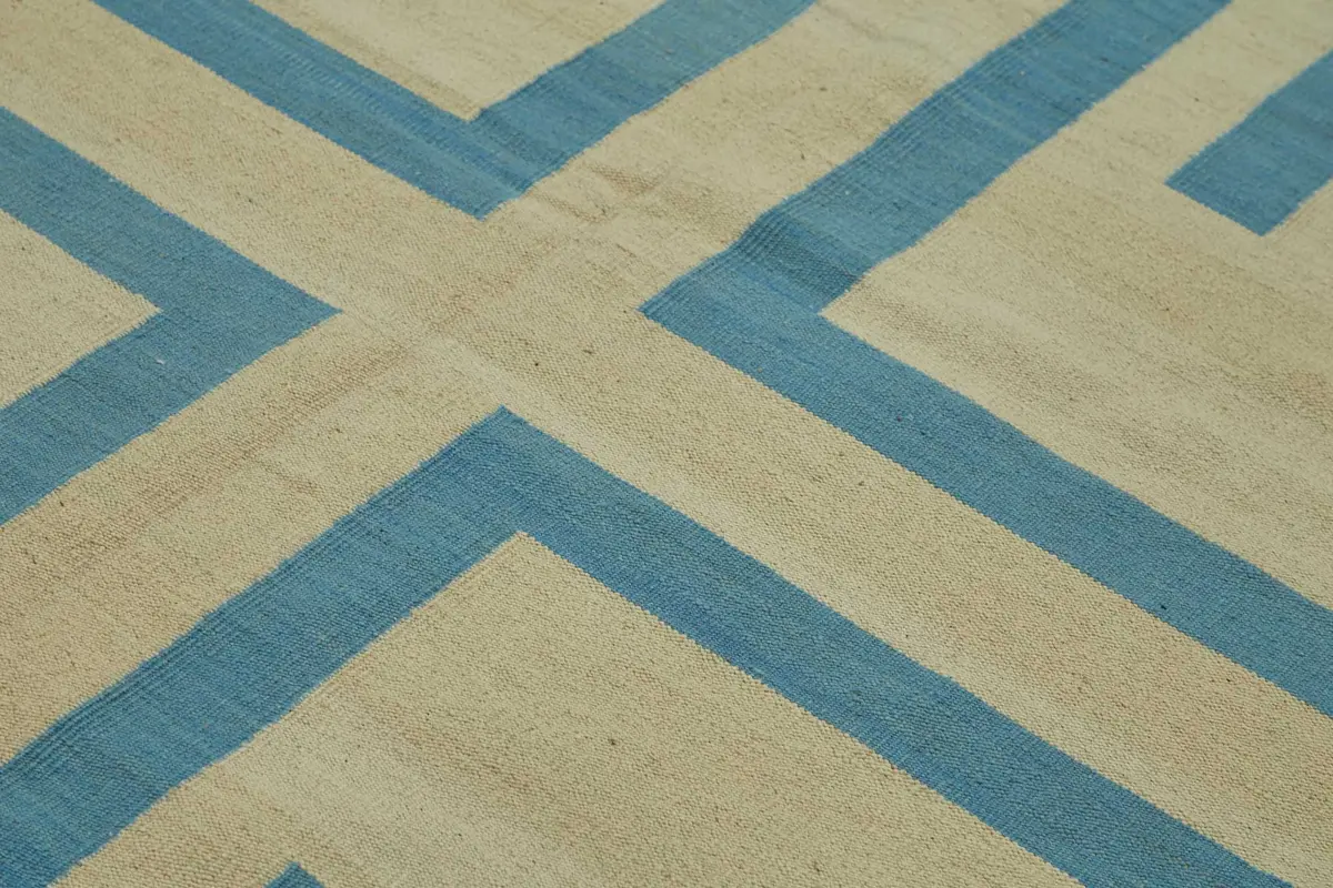 Söküntü Bej Modern Dizayn Yün El Dokuma Kilim-238x305 - Görsel 5