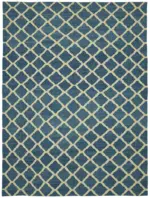 Söküntü Mavi Geometrik Yün El Dokuma Kilim-251x342