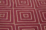 Söküntü Kırmızı Geometrik Yün El Dokuma Kilim-270x350 - Görsel 5