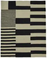 Söküntü Bej Modern Dizayn Yün El Dokuma Kilim-285x361