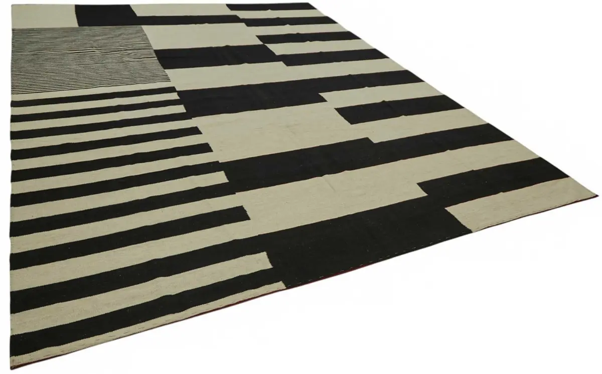 Söküntü Bej Modern Dizayn Yün El Dokuma Kilim-285x361 - Görsel 2