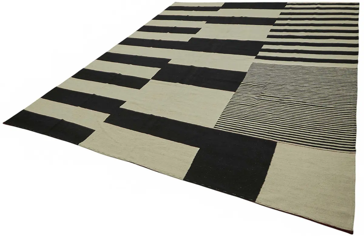 Söküntü Bej Modern Dizayn Yün El Dokuma Kilim-285x361 - Görsel 3