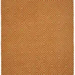 Söküntü Turuncu Geometrik Yün El Dokuma Kilim-258x300