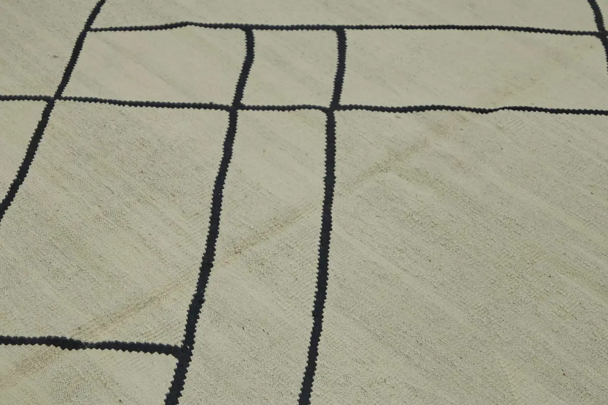 Söküntü Bej Modern Dizayn Yün El Dokuma Kilim-260x334 - Görsel 5