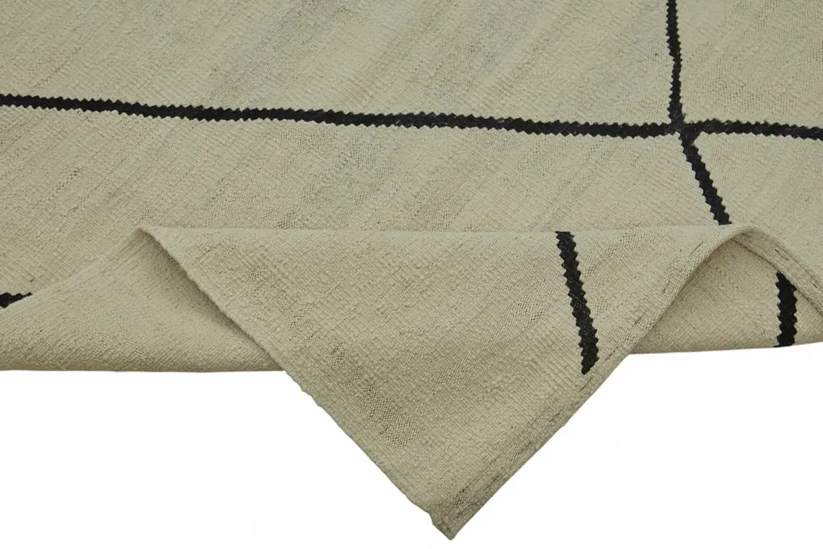 Söküntü Bej Modern Dizayn Yün El Dokuma Kilim-260x334 - Görsel 6