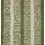 Söküntü Yeşil Çizgili Dizayn Yün El Dokuma Kilim-247x296