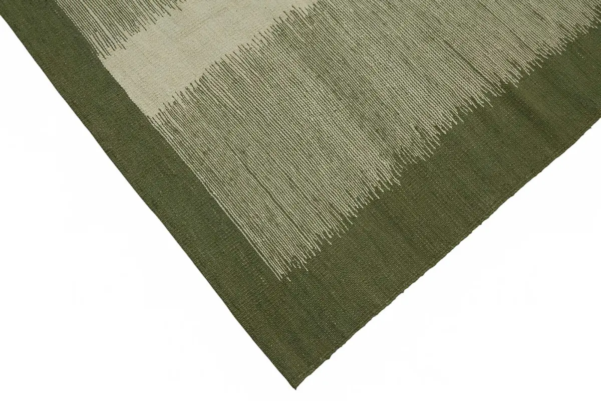 Söküntü Yeşil Çizgili Dizayn Yün El Dokuma Kilim-247x296 - Görsel 4