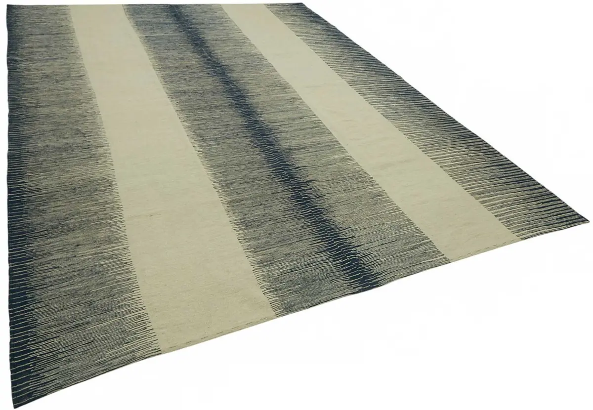 Söküntü Mavi Çizgili Yün El Dokuma Kilim-247x328 - Görsel 2