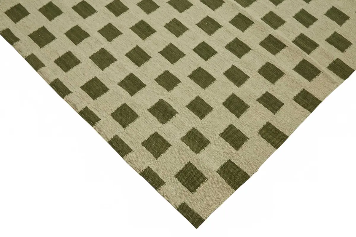 Söküntü Yeşil Modern Dizayn Yün El Dokuma Kilim-248x342 - Görsel 4
