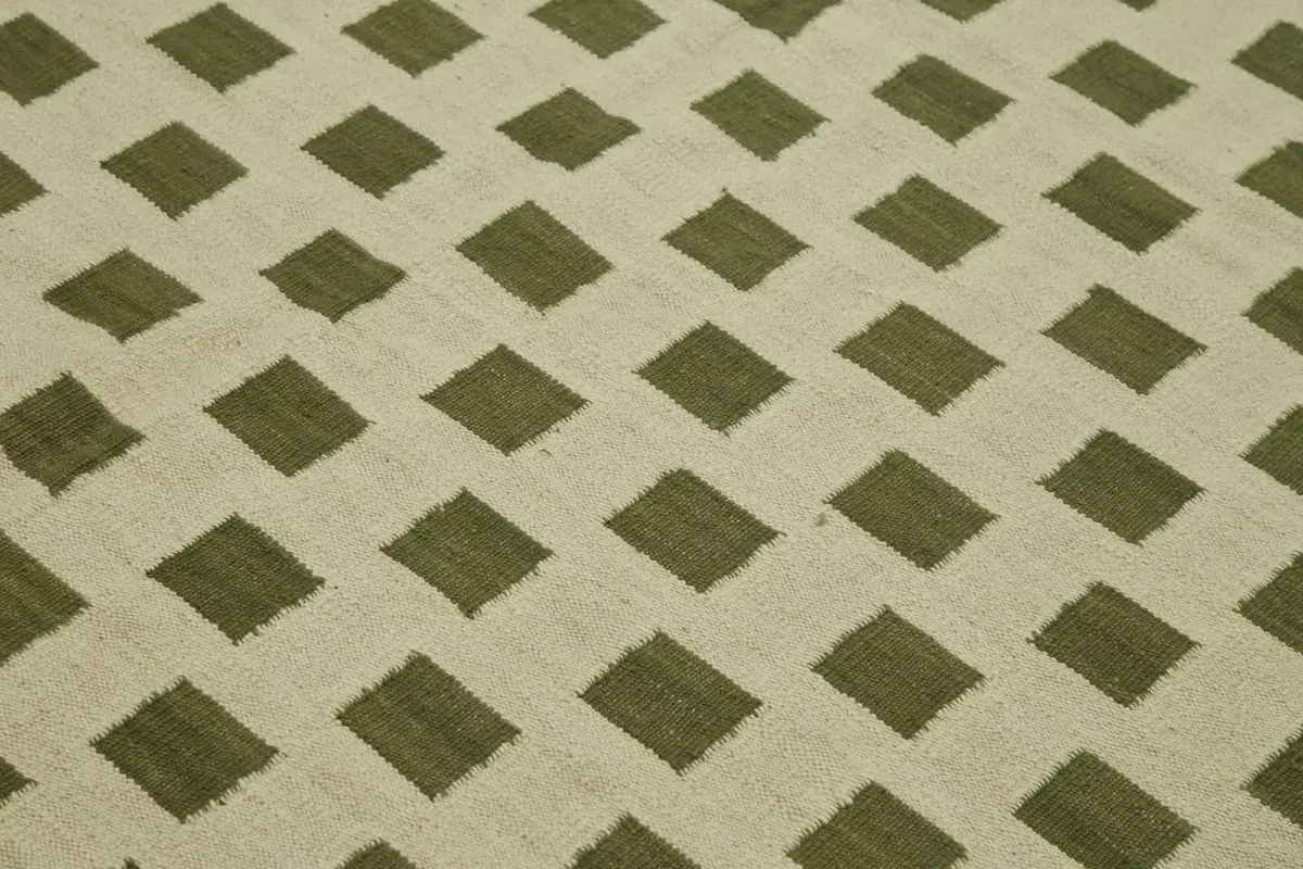 Söküntü Yeşil Modern Dizayn Yün El Dokuma Kilim-248x342 - Görsel 5