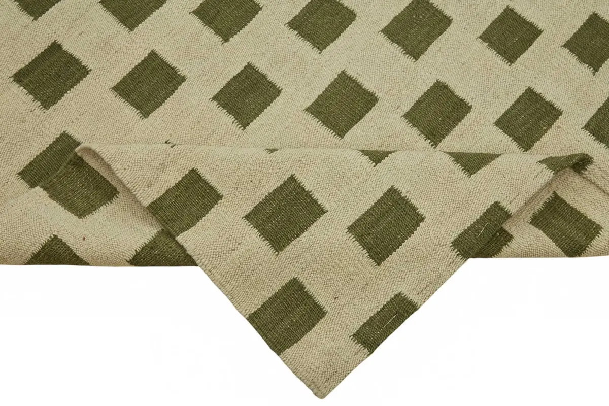 Söküntü Yeşil Modern Dizayn Yün El Dokuma Kilim-248x342 - Görsel 6