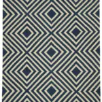 Söküntü Mavi Geometrik Yün El Dokuma Kilim-260x345