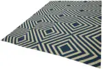 Söküntü Mavi Geometrik Yün El Dokuma Kilim-260x345 - Görsel 3