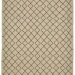 Söküntü Bej Modern Dizayn Yün El Dokuma Kilim-246x342
