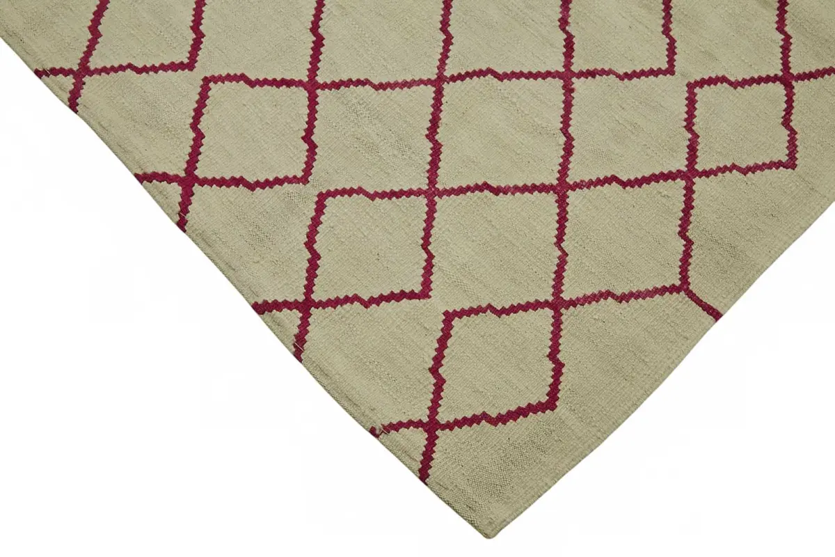 Söküntü Bej Modern Dizayn Yün El Dokuma Kilim-246x342 - Görsel 4