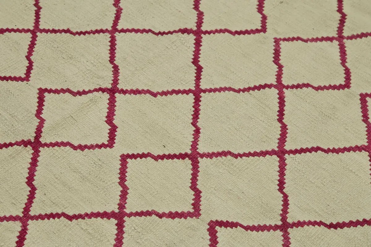 Söküntü Bej Modern Dizayn Yün El Dokuma Kilim-246x342 - Görsel 5