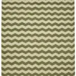 Söküntü Yeşil Çizgili Yün El Dokuma Kilim-297x400