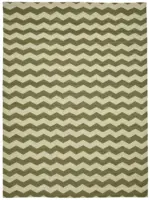 Söküntü Yeşil Çizgili Yün El Dokuma Kilim-297x400