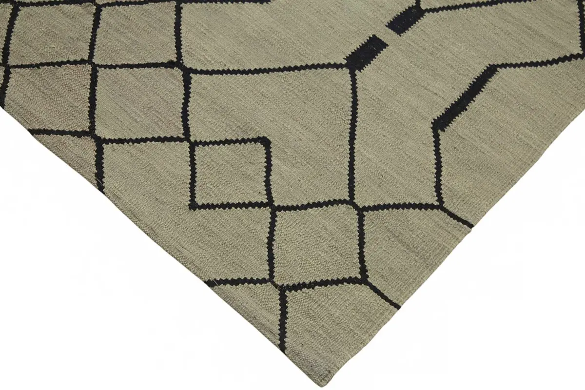 Söküntü Bej Geometrik Yün El Dokuma Kilim-248x362 - Görsel 4