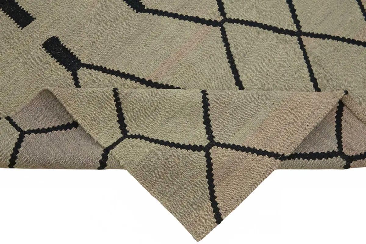 Söküntü Bej Geometrik Yün El Dokuma Kilim-248x362 - Görsel 6