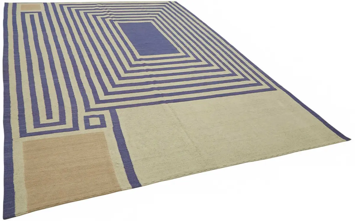 Söküntü Mor Çizgili Yün El Dokuma Kilim-250x356 - Görsel 2