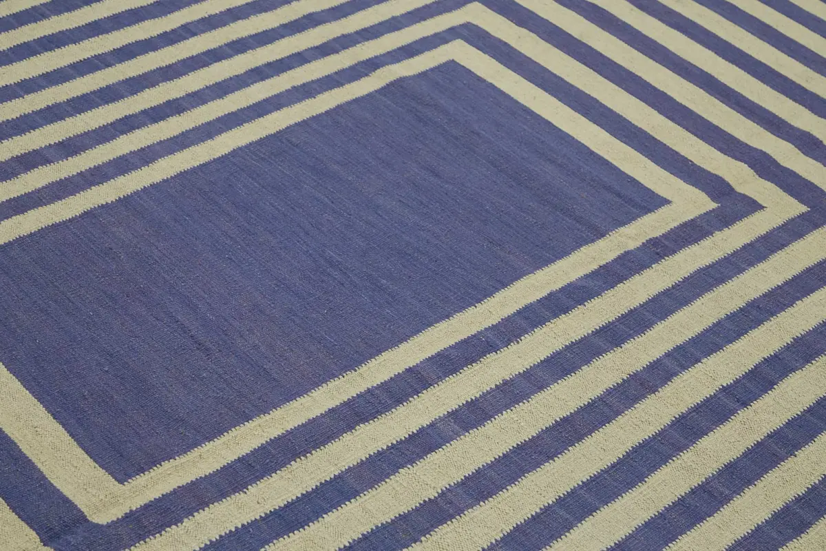 Söküntü Mor Çizgili Yün El Dokuma Kilim-250x356 - Görsel 5