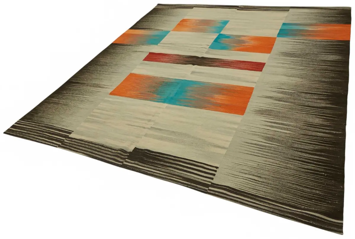 Söküntü Multi Çizgili Yün El Dokuma Kilim-256x288 - Görsel 3