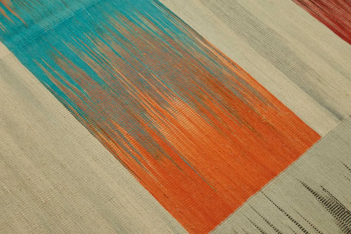 Söküntü Multi Çizgili Yün El Dokuma Kilim-256x288 - Görsel 5