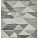 Söküntü Gri Geometrik Yün El Dokuma Kilim-275x366