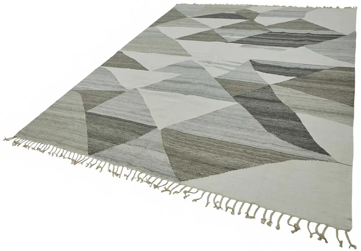 Söküntü Gri Geometrik Yün El Dokuma Kilim-275x366 - Görsel 3