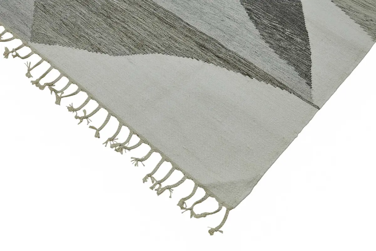 Söküntü Gri Geometrik Yün El Dokuma Kilim-245x305 - Görsel 4