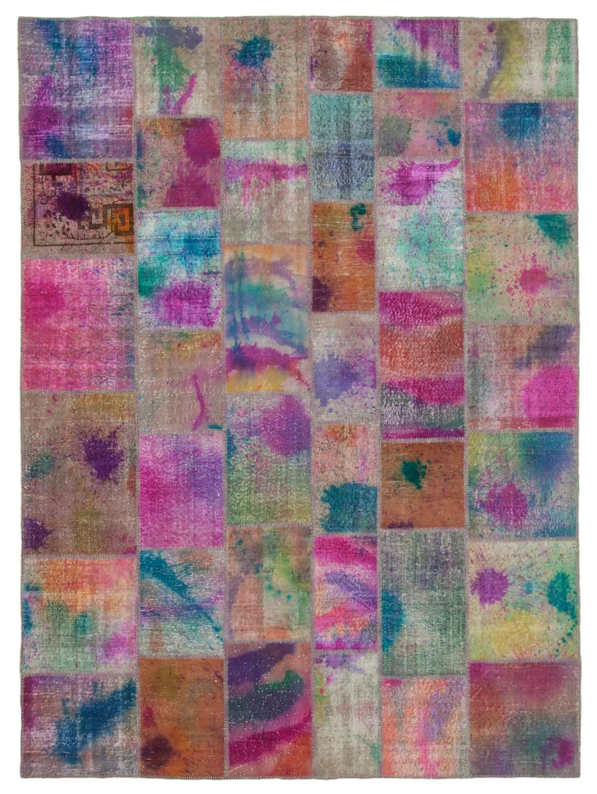Rc_7908_0_Multicolor_Patchwork_Rugs Patchwork Multi Pamuk Üzerine Yün El Dokuma Kilim-257x350 - Görsel 1