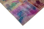 Patchwork Multi Pamuk Üzerine Yün El Dokuma Kilim-257x350 - Görsel 4