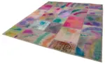 Patchwork Multi Pamuk Üzerine Yün El Dokuma Kilim-250x299 - Görsel 3