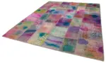 Patchwork Multi Pamuk Üzerine Yün El Dokuma Kilim-239x300 - Görsel 3