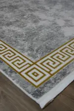 Hagley Çerçeveli Gri Akrilik Makine Halısı - Görsel 2