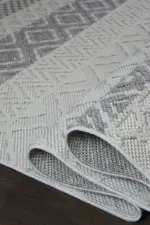 Calcara Modern Krem Polyester Makine Halısı - Görsel 6