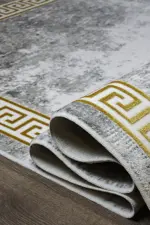 Hagley Çerçeveli Gri Akrilik Makine Halısı - Görsel 6