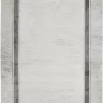 Lunay Çerçeveli Krem Antrasit Çizgili Akrilik Makine Halısı