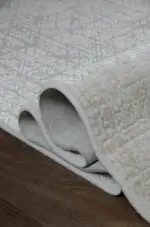 Cento Modern Krem Akrilik Makine Halısı - Görsel 6