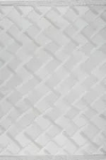 Totes Modern Krem Polyester Makine Halısı