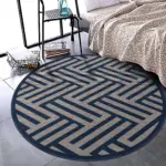 Clota Modern Lacivert Polyester ve Pamuklu Yıkanabilir Kaydırmaz Taban Dijital Baskı Halı - Görsel 8